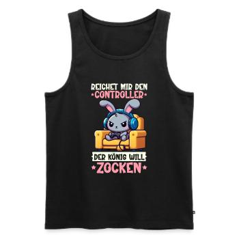 Hands me the controller the king wants to gamble - Men's Premium Organic Tank Top - black - Front - Michal (187cm)