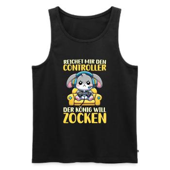 Hands me the controller the king wants to gamble - Men's Premium Organic Tank Top - black - Front - Michal (187cm)