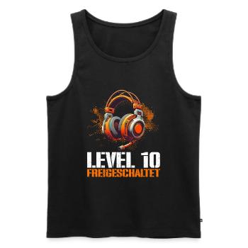 Level 10 Freigeschaltet Gaming Geburtstag PC - Männer Premium Bio Tank Top - Schwarz - Vorne - AI Model Male 178 light (178cm)