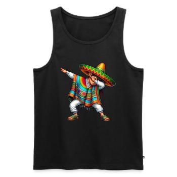 Mexikanischer Junge Tubt Sombrero Cinco De Mayo - Männer Premium Bio Tank Top - Schwarz - Vorne - Michal (187cm)
