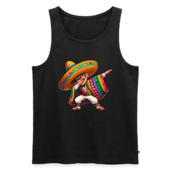 Mexikanischer Junge Tubt Sombrero Cinco De Mayo - Männer Premium Bio Tank Top - Schwarz - Vorne - Michal (187cm)