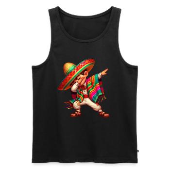 Mexikanischer Junge Tubt Sombrero Cinco De Mayo - Männer Premium Bio Tank Top - Schwarz - Vorne - Michal (187cm)