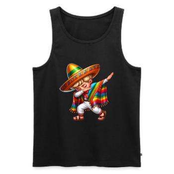 Mexikanischer Junge Tubt Sombrero Cinco De Mayo - Männer Premium Bio Tank Top - Schwarz - Vorne - Michal (187cm)