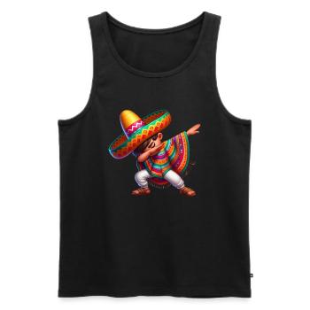 Mexikanischer Junge Tubt Sombrero Cinco De Mayo - Männer Premium Bio Tank Top - Schwarz - Vorne - Michal (187cm)