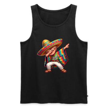Mexikanischer Junge Tubt Sombrero Cinco De Mayo - Männer Premium Bio Tank Top - Schwarz - Vorne - Michal (187cm)