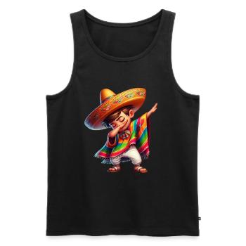 Mexikanischer Junge Tubt Sombrero Cinco De Mayo - Männer Premium Bio Tank Top - Schwarz - Vorne - Michal (187cm)