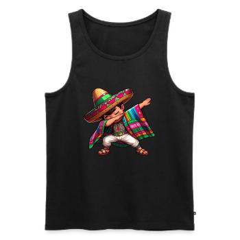 Mexikanischer Junge Tubt Sombrero Cinco De Mayo - Männer Premium Bio Tank Top - Schwarz - Vorne - Michal (187cm)