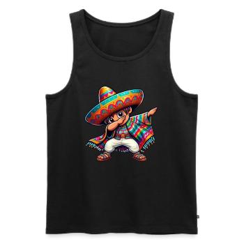 Mexikanischer Junge Tubt Sombrero Cinco De Mayo - Männer Premium Bio Tank Top - Schwarz - Vorne - Michal (187cm)