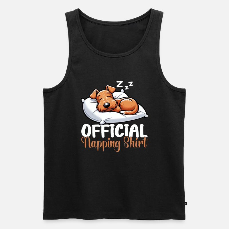 Offizieller Schlafhaus Airedale Terrier - Männer Premium Bio Tank Top - Schwarz
