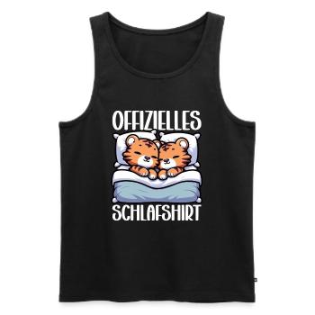 Official Tiger Tiger Lover Sleep Shirt - Men's Premium Organic Tank Top - black - Front - AI Model Male 178 light (178cm)