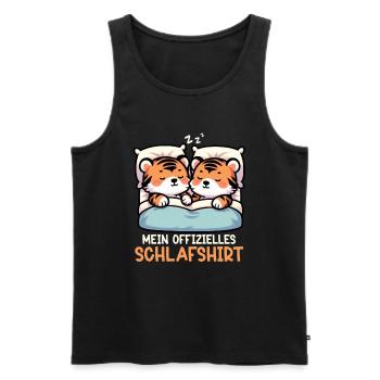 Official Tiger Tiger Lover Sleep Shirt - Men's Premium Organic Tank Top - black - Front - AI Model Male 178 light (178cm)