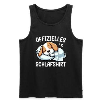 Official Sleep Shirt Beagle Pajamas Chill - Men's Premium Organic Tank Top - black - Front - AI Model Male 178 light (178cm)
