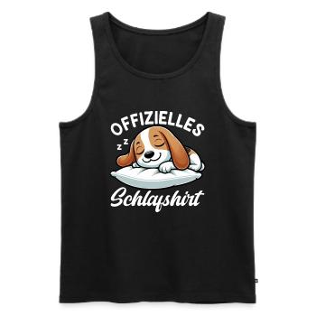 Official Sleep Shirt Beagle Pajamas Chill - Men's Premium Organic Tank Top - black - Front - AI Model Male 178 light (178cm)