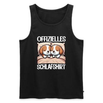 Official Sleep Shirt Beagle Pajamas Chill - Men's Premium Organic Tank Top - black - Front - AI Model Male 178 light (178cm)