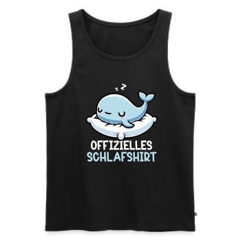 Official Sleep Shirt Whale Night Owls - Men's Premium Organic Tank Top - black - Front - AI Model Male 178 light (178cm)