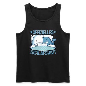 Official Sleep Shirt Whale Night Owls - Men's Premium Organic Tank Top - black - Front - AI Model Male 178 light (178cm)