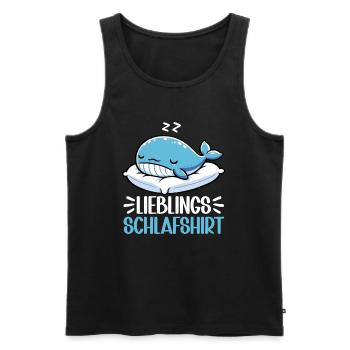 Official Sleep Shirt Whale Night Owls - Men's Premium Organic Tank Top - black - Front - AI Model Male 178 light (178cm)