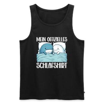 Official Sleep Shirt Whale Night Owls - Men's Premium Organic Tank Top - black - Front - AI Model Male 178 light (178cm)