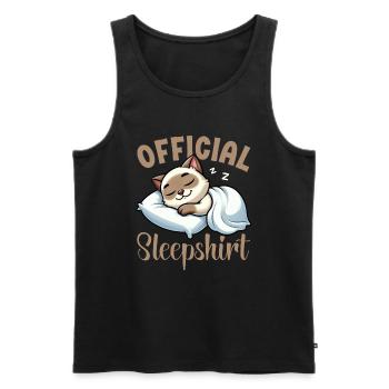 Chemise de nuit officielle Pyjama chat birman - Débardeur bio Premium Homme - noir - Devant - AI Model Male 178 light (178cm)