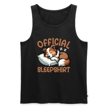 Official Sleeper Collie Lover Sleeps - Men's Premium Organic Tank Top - black - Front - AI Model Male 178 light (178cm)