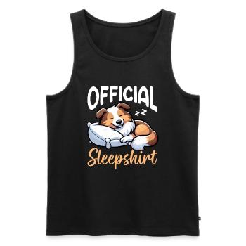 Official Sleeper Collie Lover Sleeps - Men's Premium Organic Tank Top - black - Front - AI Model Male 178 light (178cm)