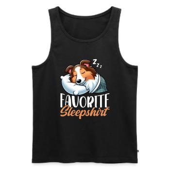 Official Sleeper Collie Lover Sleeps - Men's Premium Organic Tank Top - black - Front - AI Model Male 178 light (178cm)
