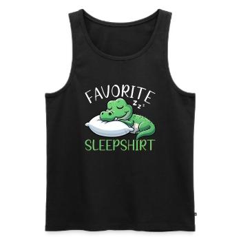 Official Sleeping House Crocodile Sleep Lovers - Men's Premium Organic Tank Top - black - Front - AI Model Male 178 light (178cm)