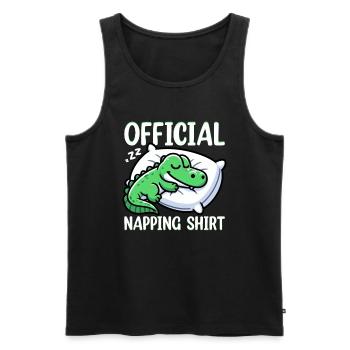 Official Sleeping House Crocodile Sleep Lovers - Men's Premium Organic Tank Top - black - Front - AI Model Male 178 light (178cm)