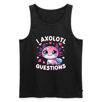 Axolotl Mignon Amphibien Amoureux des animaux Otaku - Débardeur bio Premium Homme - noir - Devant - Michal (187cm)