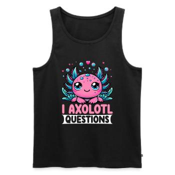 Axolotl Mignon Amphibien Amoureux des animaux Otaku - Débardeur bio Premium Homme - noir - Devant - Michal (187cm)
