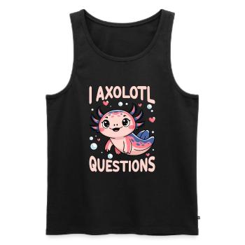 Axolotl Mignon Amphibien Amoureux des animaux Otaku - Débardeur bio Premium Homme - noir - Devant - Michal (187cm)