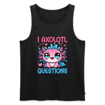 Axolotl Mignon Amphibien Amoureux des animaux Otaku - Débardeur bio Premium Homme - noir - Devant - Michal (187cm)