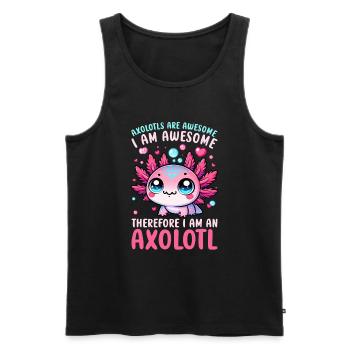Axolotl Mignon Amphibien Amoureux des animaux Otaku - Débardeur bio Premium Homme - noir - Devant - Michal (187cm)