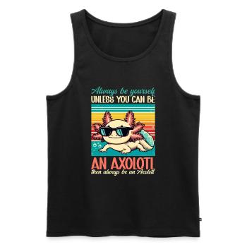 Axolotl Mignon Amphibien Amoureux des animaux Otaku - Débardeur bio Premium Homme - noir - Devant - Michal (187cm)