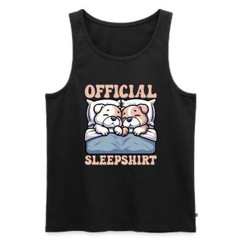 Official Sleeping House Bulldog Lover Lazy - Men's Premium Organic Tank Top - black - Front - Michal (187cm)