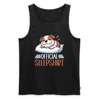 Official Sleeping House Bulldog Lover Lazy - Men's Premium Organic Tank Top - black - Front - Michal (187cm)