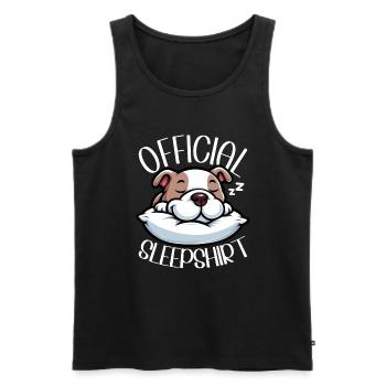 Official Sleeping House Bulldog Lover Lazy - Men's Premium Organic Tank Top - black - Front - Michal (187cm)