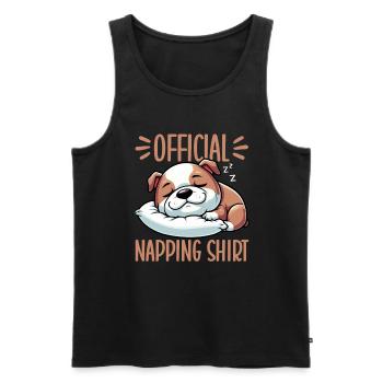 Official Sleeping House Bulldog Lover Lazy - Men's Premium Organic Tank Top - black - Front - Michal (187cm)