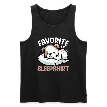 Official Sleeping House Bulldog Lover Lazy - Men's Premium Organic Tank Top - black - Front - Michal (187cm)