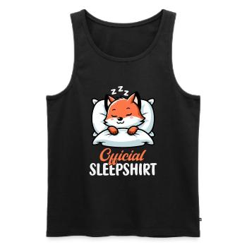 Official Sleeper Fox Cute Funny Lazy - Men's Premium Organic Tank Top - black - Front - AI Model Male 178 light (178cm)