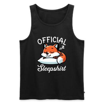 Official Sleeper Fox Cute Funny Lazy - Men's Premium Organic Tank Top - black - Front - AI Model Male 178 light (178cm)