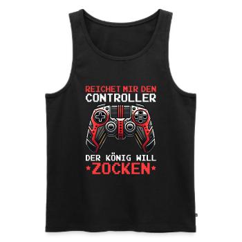 Hands me the controller the king wants to gamble - Men's Premium Organic Tank Top - black - Front - AI Model Male 178 light (178cm)