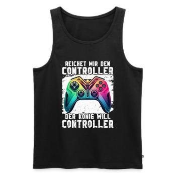 Hands me the controller the king wants to gamble - Men's Premium Organic Tank Top - black - Front - AI Model Male 178 light (178cm)