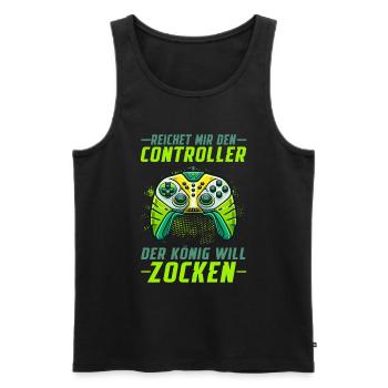 Hands me the controller the king wants to gamble - Men's Premium Organic Tank Top - black - Front - AI Model Male 178 light (178cm)