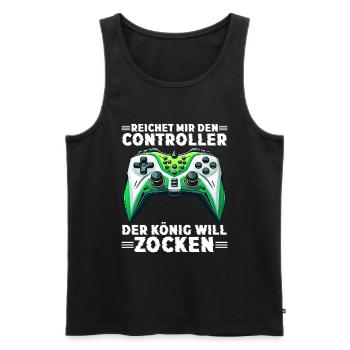 Hands me the controller the king wants to gamble - Men's Premium Organic Tank Top - black - Front - AI Model Male 178 light (178cm)