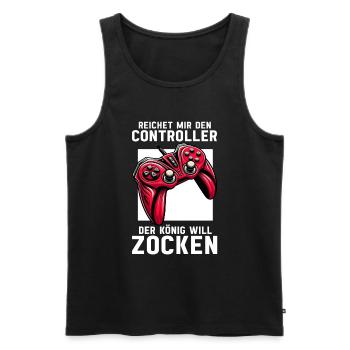 Hands me the controller the king wants to gamble - Men's Premium Organic Tank Top - black - Front - AI Model Male 178 light (178cm)
