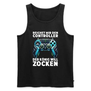 Hands me the controller the king wants to gamble - Men's Premium Organic Tank Top - black - Front - AI Model Male 178 light (178cm)