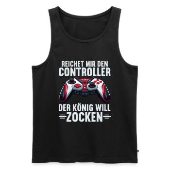 Hands me the controller the king wants to gamble - Men's Premium Organic Tank Top - black - Front - AI Model Male 178 light (178cm)