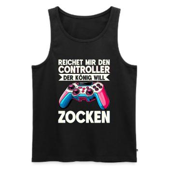 Hands me the controller the king wants to gamble - Men's Premium Organic Tank Top - black - Front - AI Model Male 178 light (178cm)