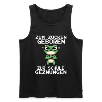 Born to gamble Forced to go to school Frog - Men's Premium Organic Tank Top - black - Front - Michal (187cm)